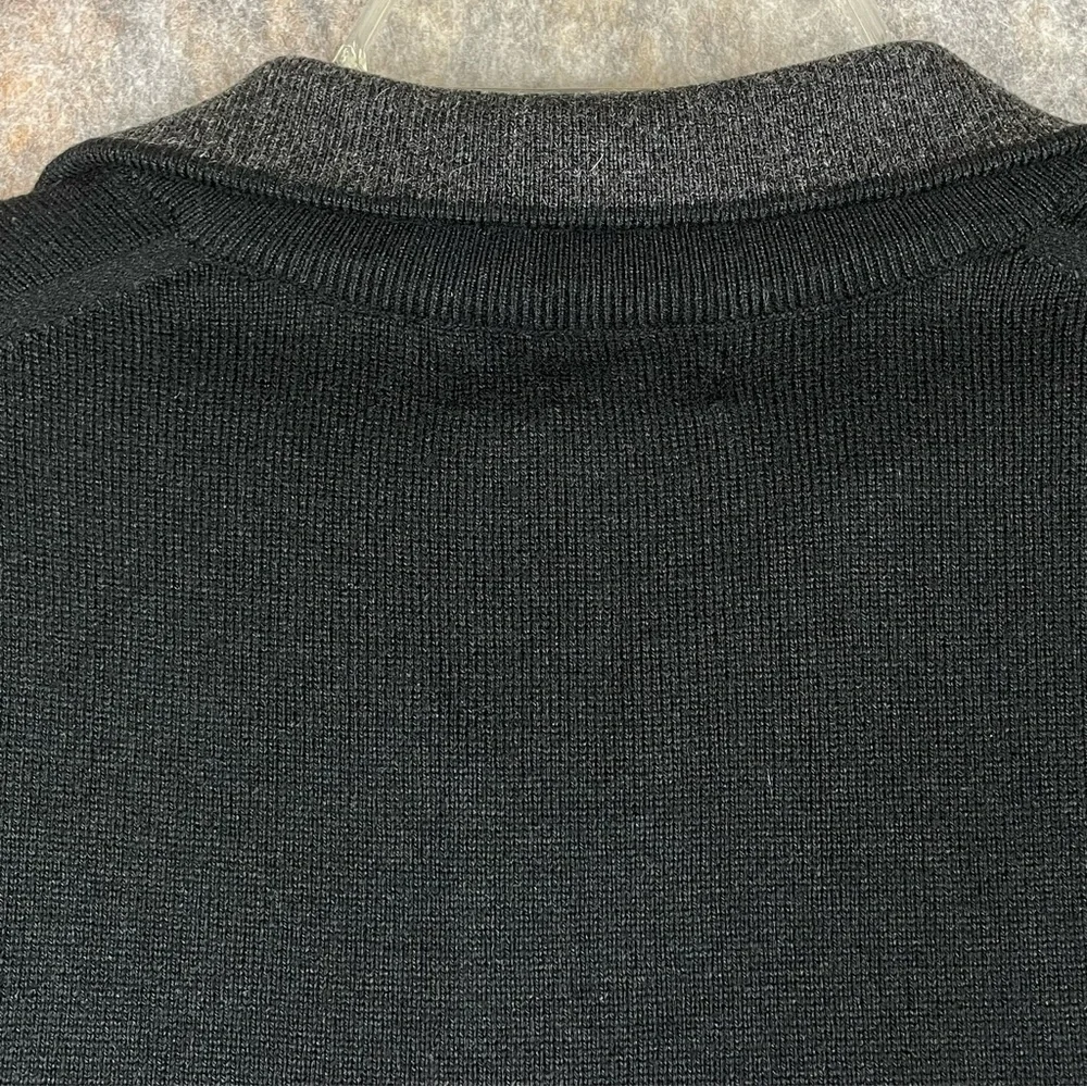 Banana Republic Silk Cashmere Quarter Zip Elbow-Patch Collegiate Sweater Sz M